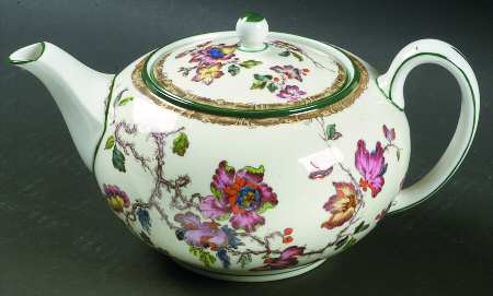 Swallow (Green Trim) Teapot & Lid
