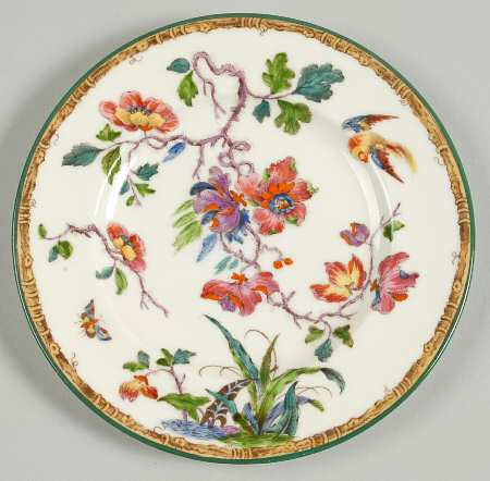 Swallow (Green Trim) Bread & Butter Plate