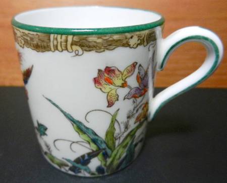 Swallow (Green Trim) Flat Demitasse Cup