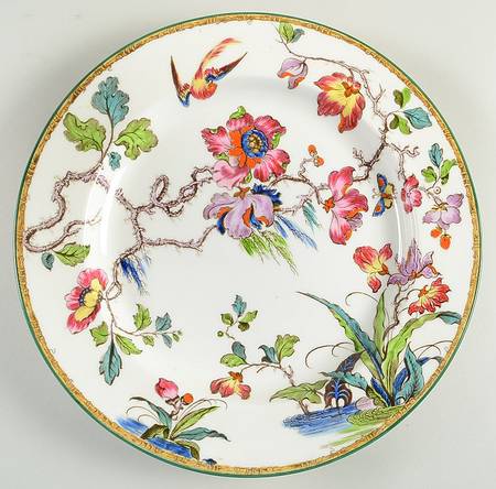Swallow (Green Trim) 13" Chop Plate (Round Platter)