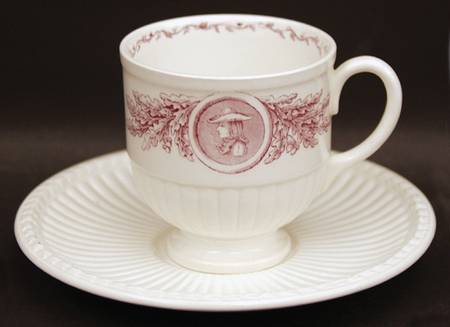 Swarthmore College Pink Footed Demitasse Cup & Saucer Set