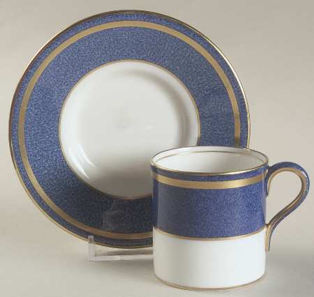 Swinburne Blue Bond Shape Demitasse Cup and Saucer Set