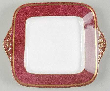 Swinburne Ruby Square Handled Cake Plate by Wedgwood