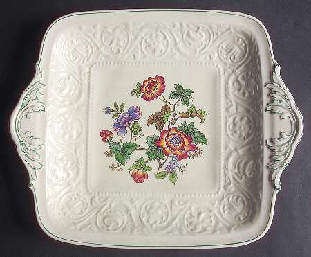 Tapestry Square Handled Cake Plate