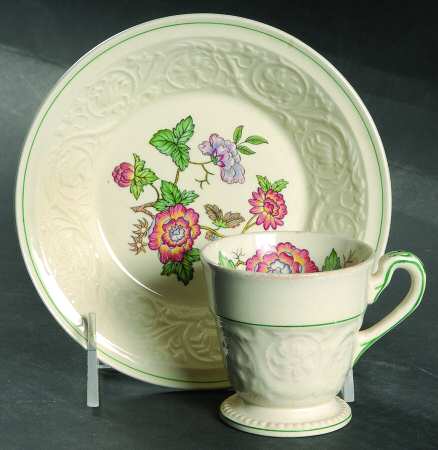Tapestry Footed Demitasse Cup & Saucer Set