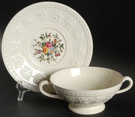 Tenbury Footed Cream Soup Bowl & Saucer Set