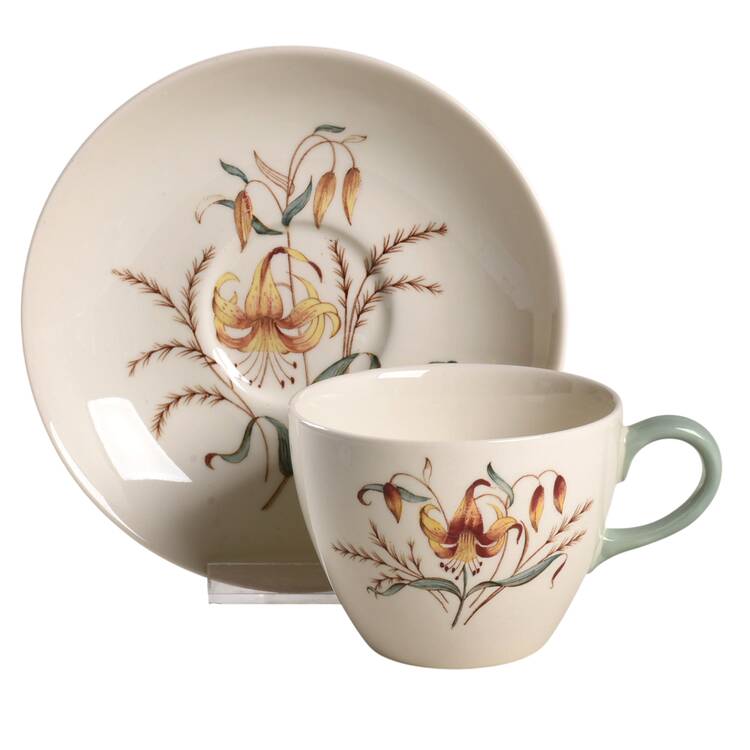 Tiger Lily Flat Cup & Saucer Set