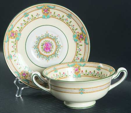Tintagel Footed Cream Soup Bowl & Saucer Set