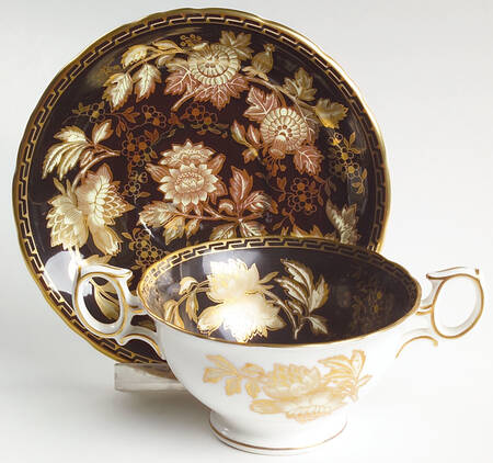 Tonquin Black Footed Cream Soup Bowl & Saucer Set