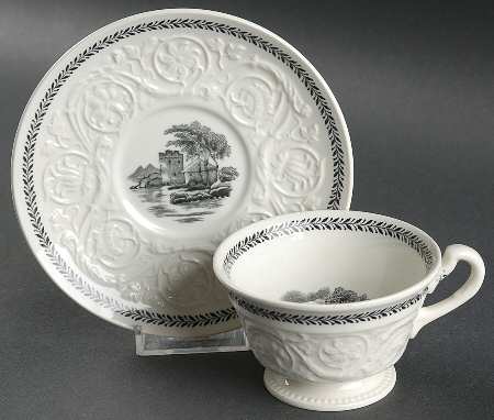 Torbay Black Footed Cup & Saucer Set