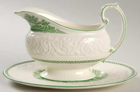 Torbay Green Gravy Boat & Underplate/Relish
