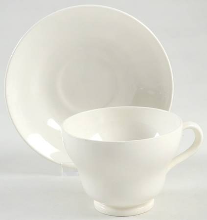 Traditional (Plain) Footed Cup & Saucer Set by Wedgwood