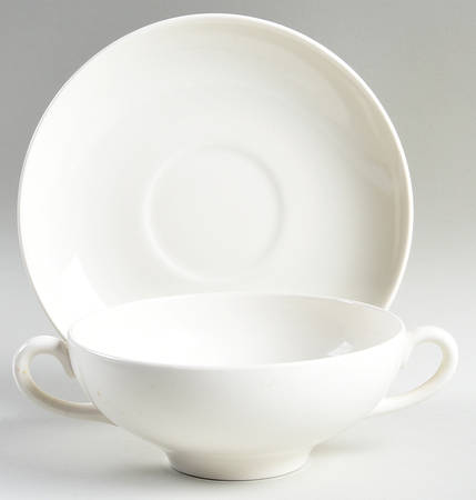 Traditional (Plain) Flat Cream Soup Bowl & Saucer Set