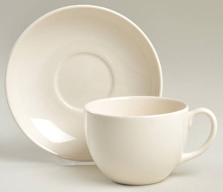Traditional (Plain) Flat Cup & Saucer Set by Wedgwood