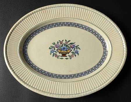 Trentham Light Blue Navy 13" Oval Serving Platter