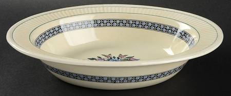 Trentham Light Blue Navy 10" Oval Vegetable Bowl