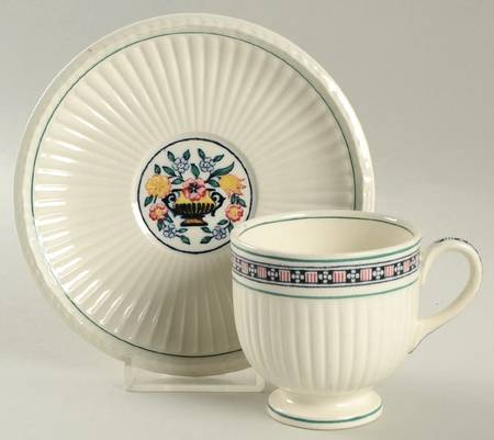 Trentham Red Footed Demitasse Cup & Saucer Set