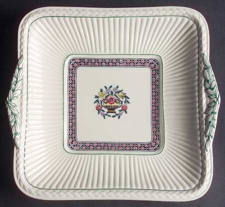 Trentham Red Square Handled Cake Plate