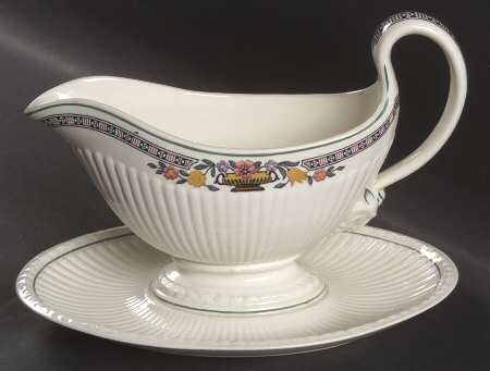 Trentham Red Gravy Boat with Attached Underplate