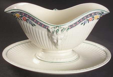 Trentham Red Gravy Boat with Attached Underplate