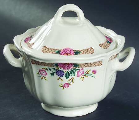Trellis Flower Sugar Bowl & Lid