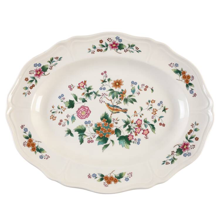 Tropical Garden 13" Oval Serving Platter