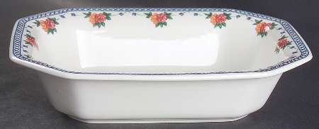 Trellis Rose 10" Oval Vegetable Bowl