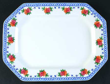 Trellis Rose 12" Oval Serving Platter