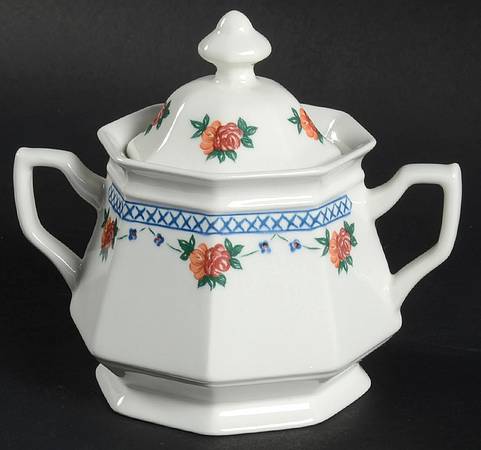 Trellis Rose Sugar Bowl & Lid