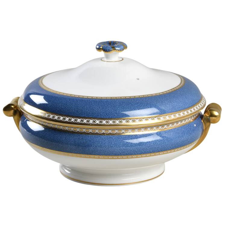 Ulander Powder Blue Round Covered Vegetable