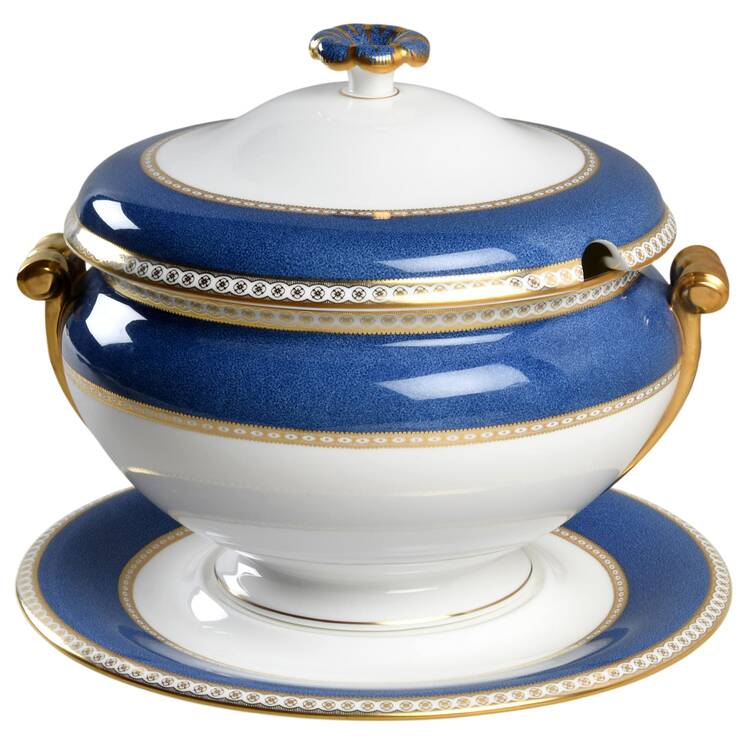 Ulander Powder Blue Tureen & Lid w/Underplate