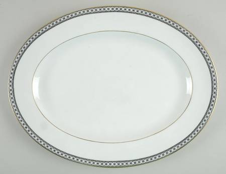 Ulander Black 15" Oval Serving Platter by Wedgwood