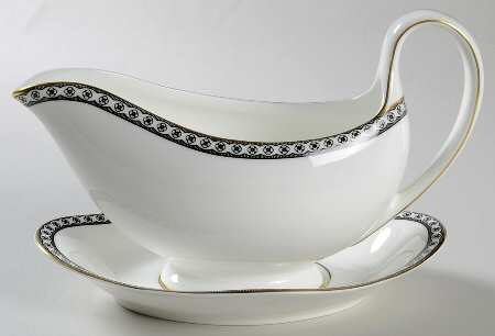 Ulander Black Gravy Boat & Underplate