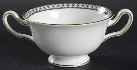 Ulander Black Footed Cream Soup Bowl by Wedgwood