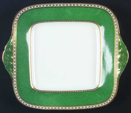 Ulander Powder Green Square Handled Cake Plate