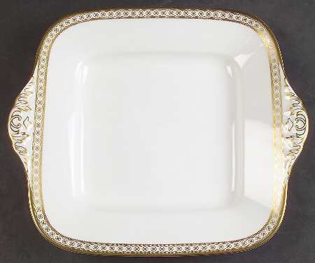Ulander Gold Square Handled Cake Plate