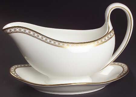 Ulander Gold Gravy Boat with Attached Underplate