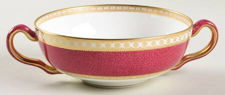 Ulander Powder Ruby Flat Cream Soup Bowl