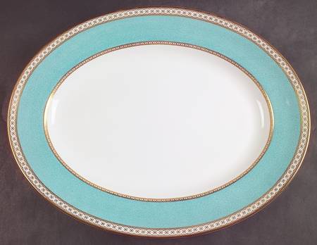 Ulander Powder Turquoise 17" Oval Serving Platter
