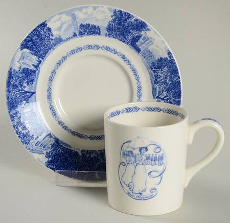 University of California Blue Flat Demitasse Cup & Saucer Set