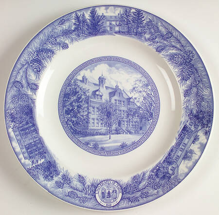 University of Maine Blue Dinner Plate
