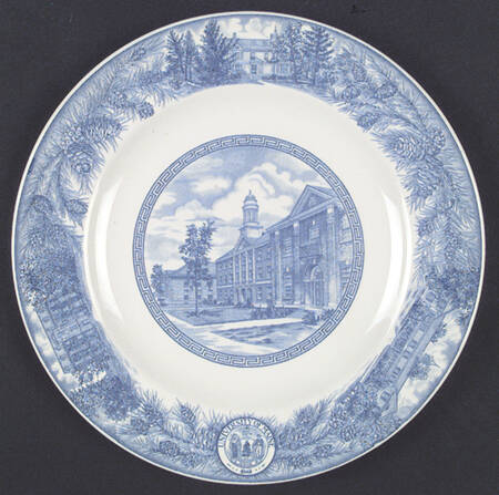 University of Maine Blue Dinner Plate