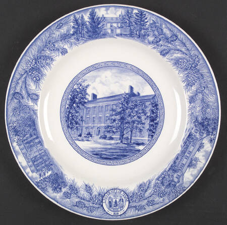 University of Maine Blue Dinner Plate