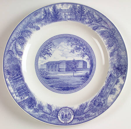 University of Maine Blue Dinner Plate