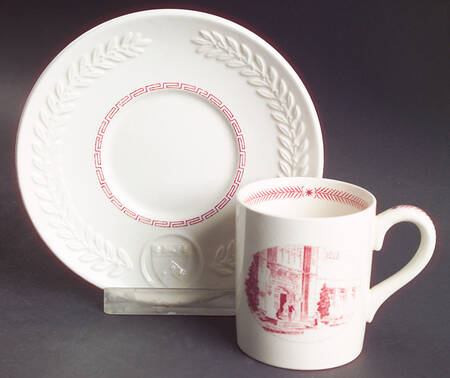 University of Pennsylvania Pink Flat Demitasse Cup & Saucer Set