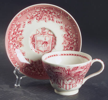 United States Military Academy Red Footed Cup & Saucer Set