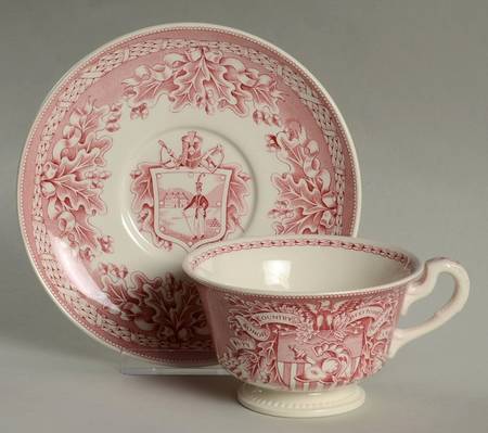 United States Military Academy Red Footed Cup & Saucer Set