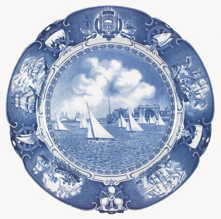 United States Naval Academy Blue (Scallop) Dinner Plate