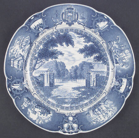 United States Naval Academy Blue (Scallop) Dinner Plate