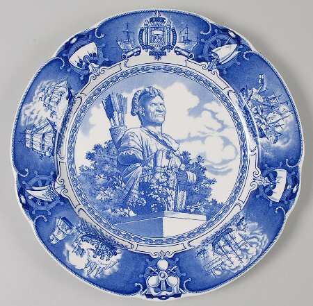United States Naval Academy Blue (Scallop) Dinner Plate
